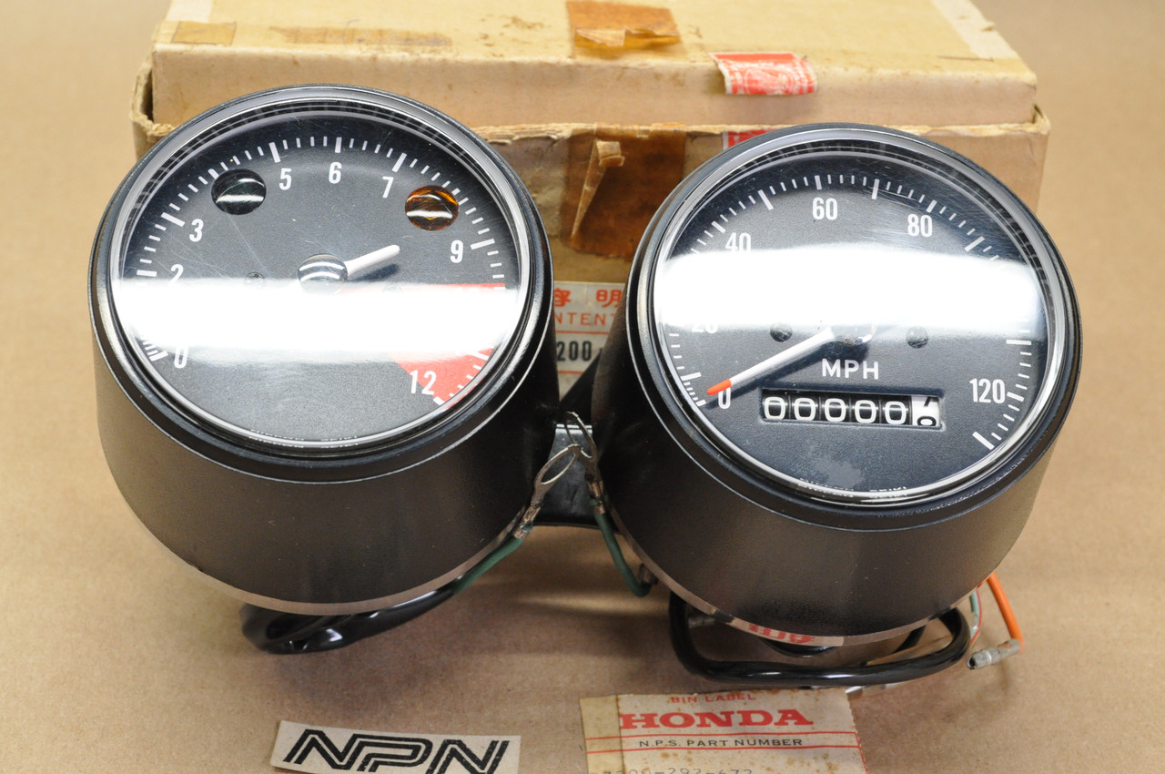 NOS Honda CB450 K1-K2 Speedometer Tachometer Meter Set Cluster 37200-292-672
