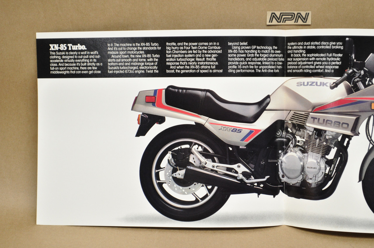 Vintage NOS 1983 Suzuki XN85 Turbo Motorcycle Brochure Dealer Specs OEM