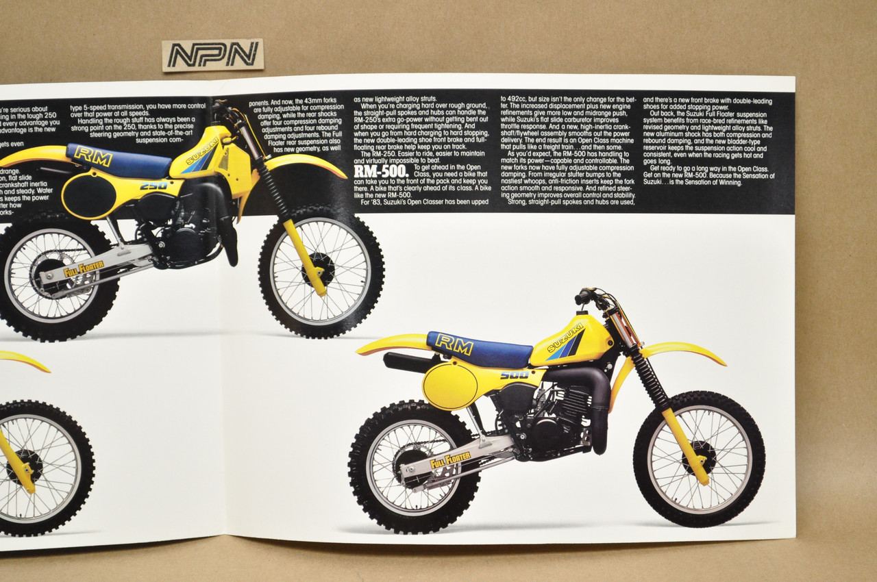 Vintage NOS 1983 Suzuki RM125 RM250 RM500 Motorcycle Brochure Dealer Specs OEM