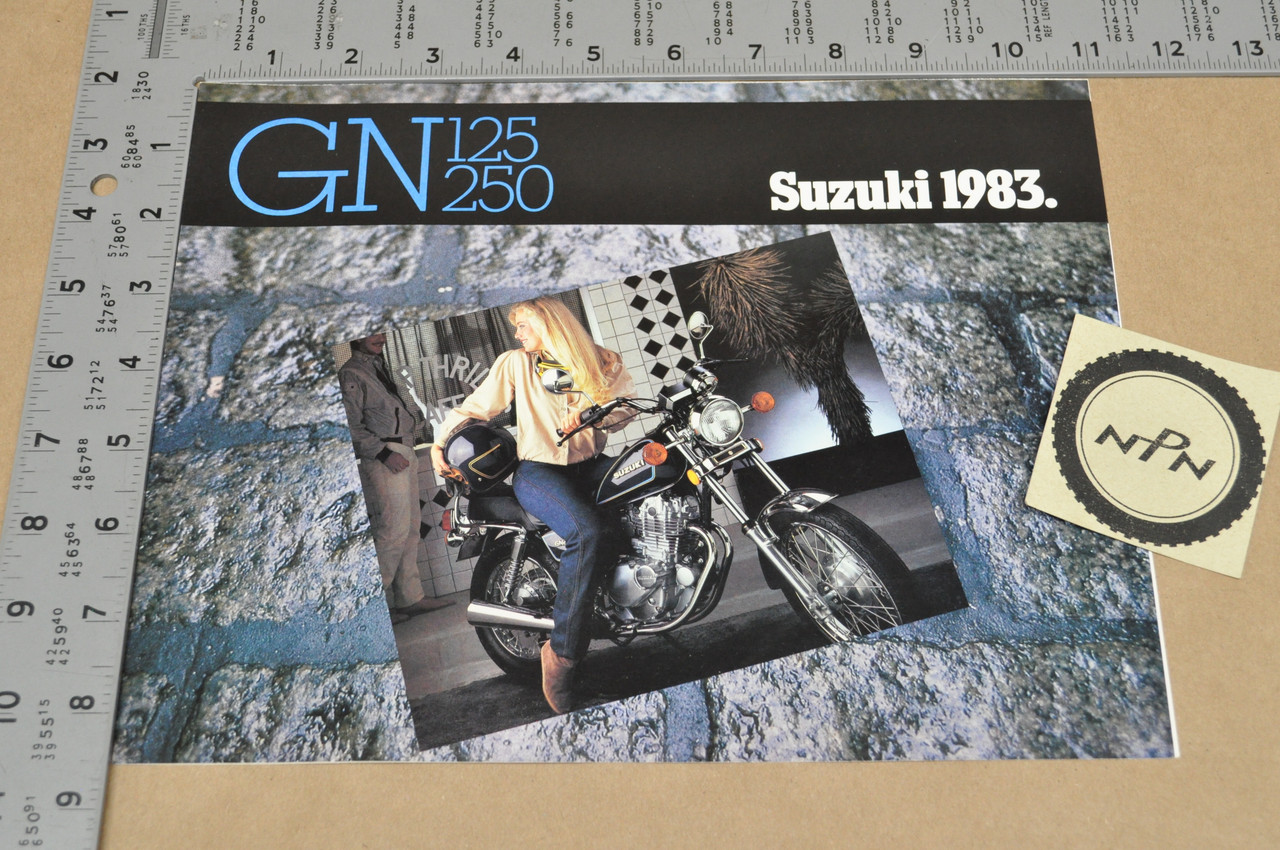 Vintage NOS 1983 Suzuki GN125 GN250 Motorcycle Brochure Dealer Specs OEM