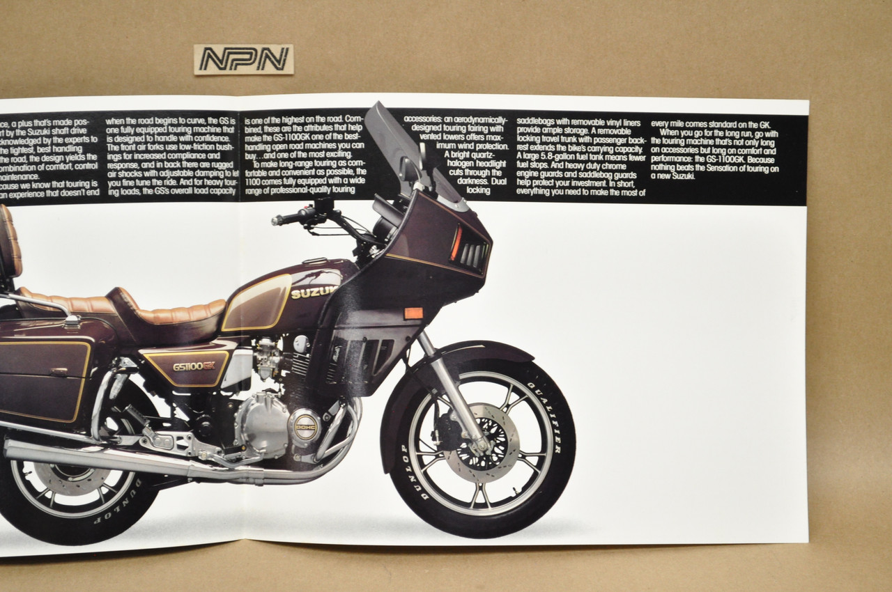 Vintage NOS 1983 Suzuki GS1100 GK Motorcycle Brochure Dealer Specs OEM
