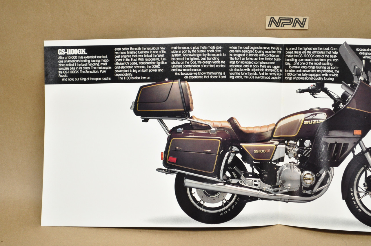 Vintage NOS 1983 Suzuki GS1100 GK Motorcycle Brochure Dealer Specs OEM