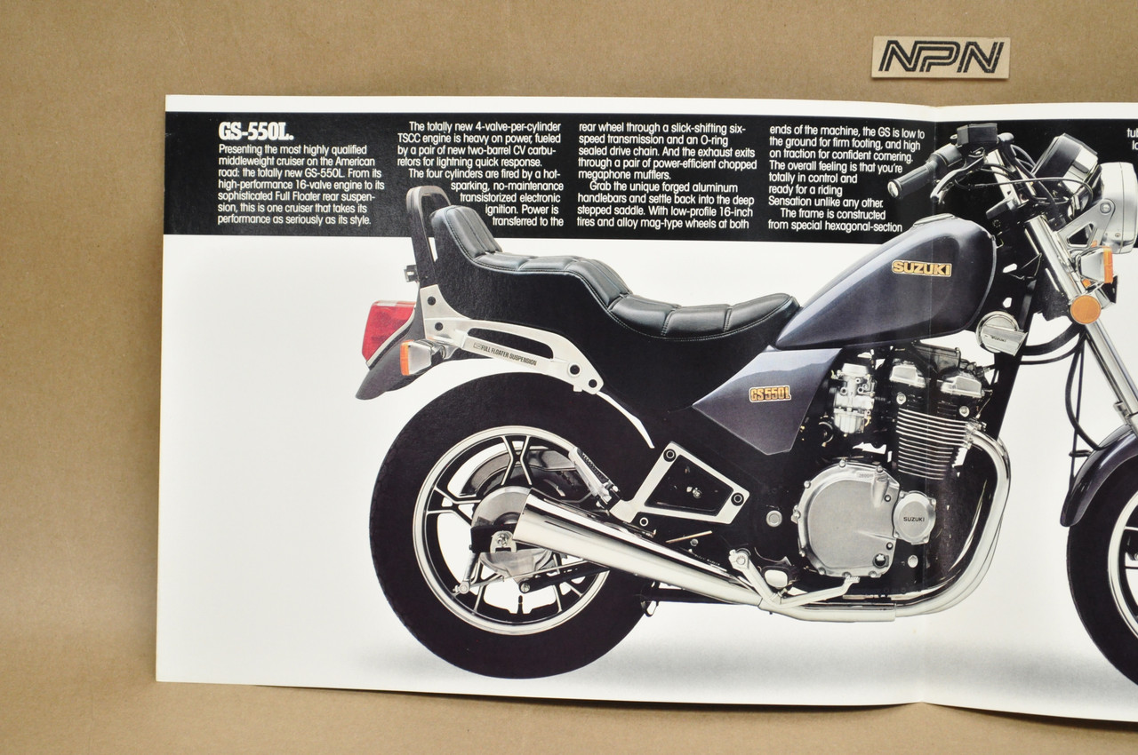 Vintage NOS 1983 Suzuki GS550 L Motorcycle Brochure Dealer Specs OEM