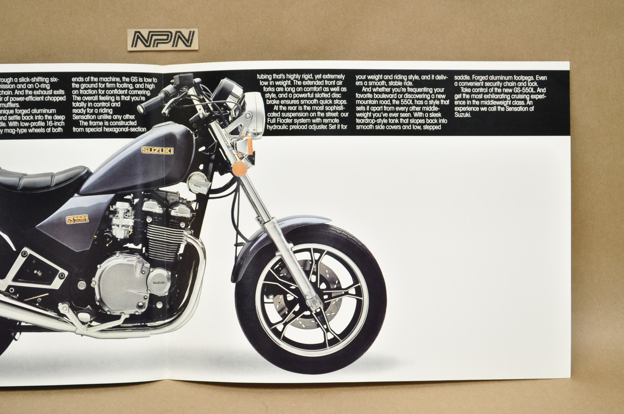 Vintage NOS 1983 Suzuki GS550 L Motorcycle Brochure Dealer Specs OEM