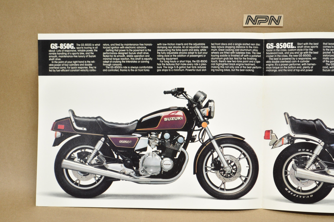 Vintage NOS 1983 Suzuki GS850 G GS850 GL Motorcycle Brochure Dealer Specs OEM