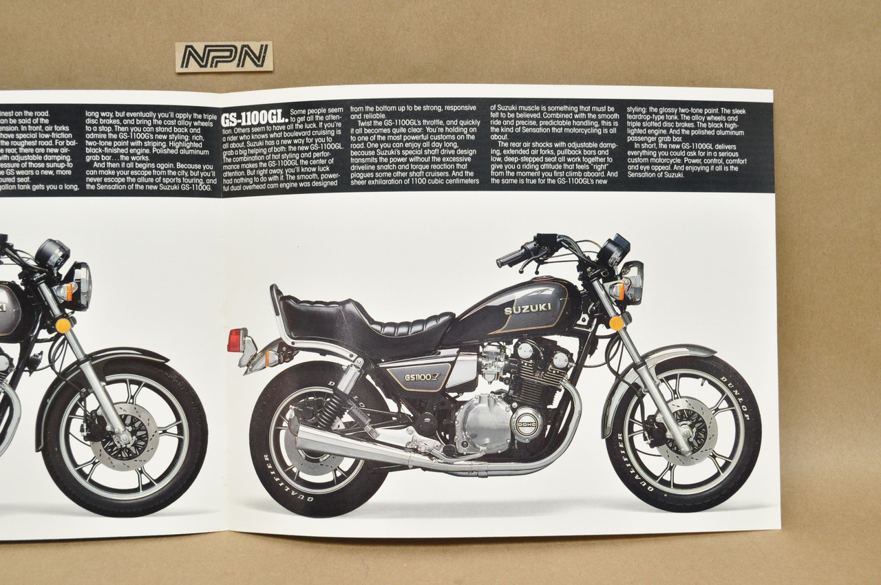 Vintage NOS 1983 Suzuki GS1100 G GS1100 GL Brochure Motorcycle Dealer Specs OEM