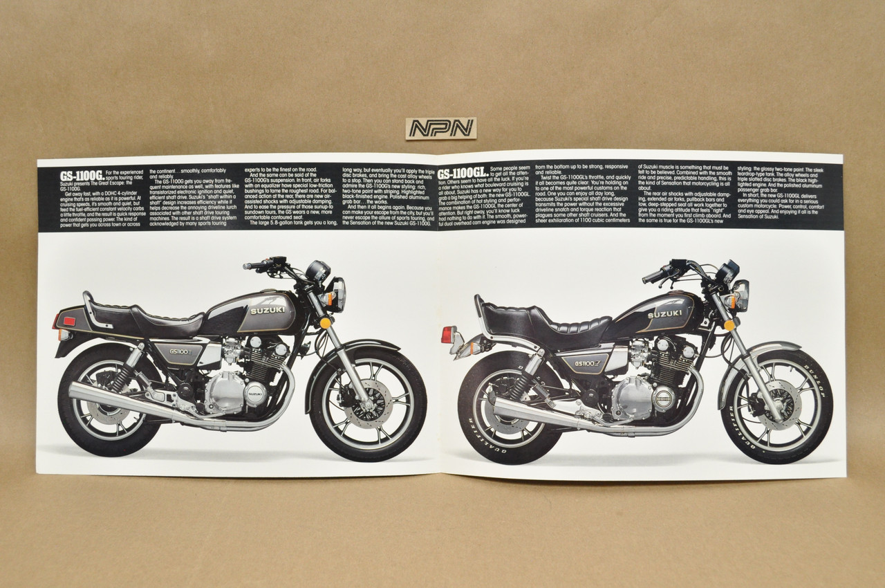 Vintage NOS 1983 Suzuki GS1100 G GS1100 GL Brochure Motorcycle Dealer Specs OEM