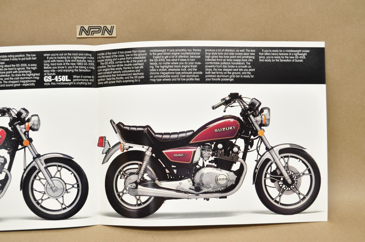 Vintage NOS 1983 Suzuki GS300 L GS450 L Brochure Motorcycle Dealer Specs OEM