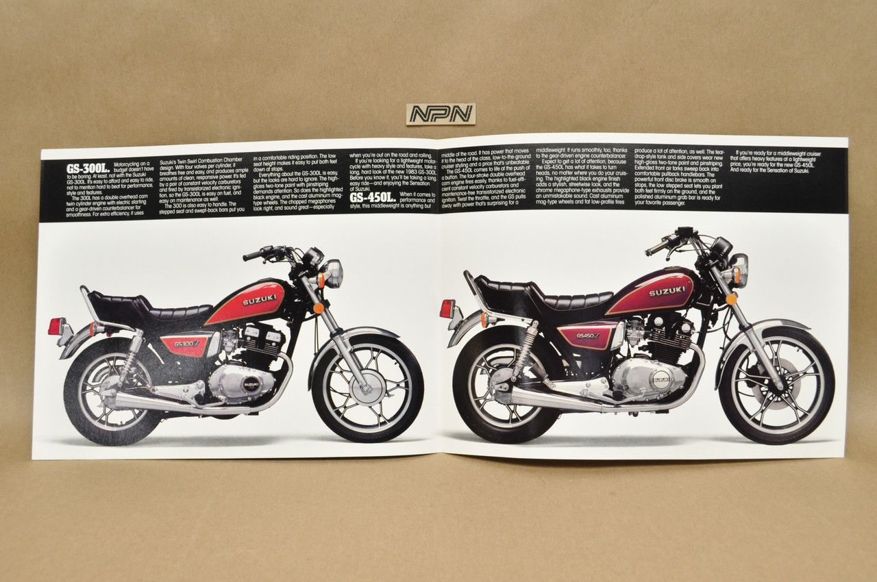 Vintage NOS 1983 Suzuki GS300 L GS450 L Brochure Motorcycle Dealer Specs OEM
