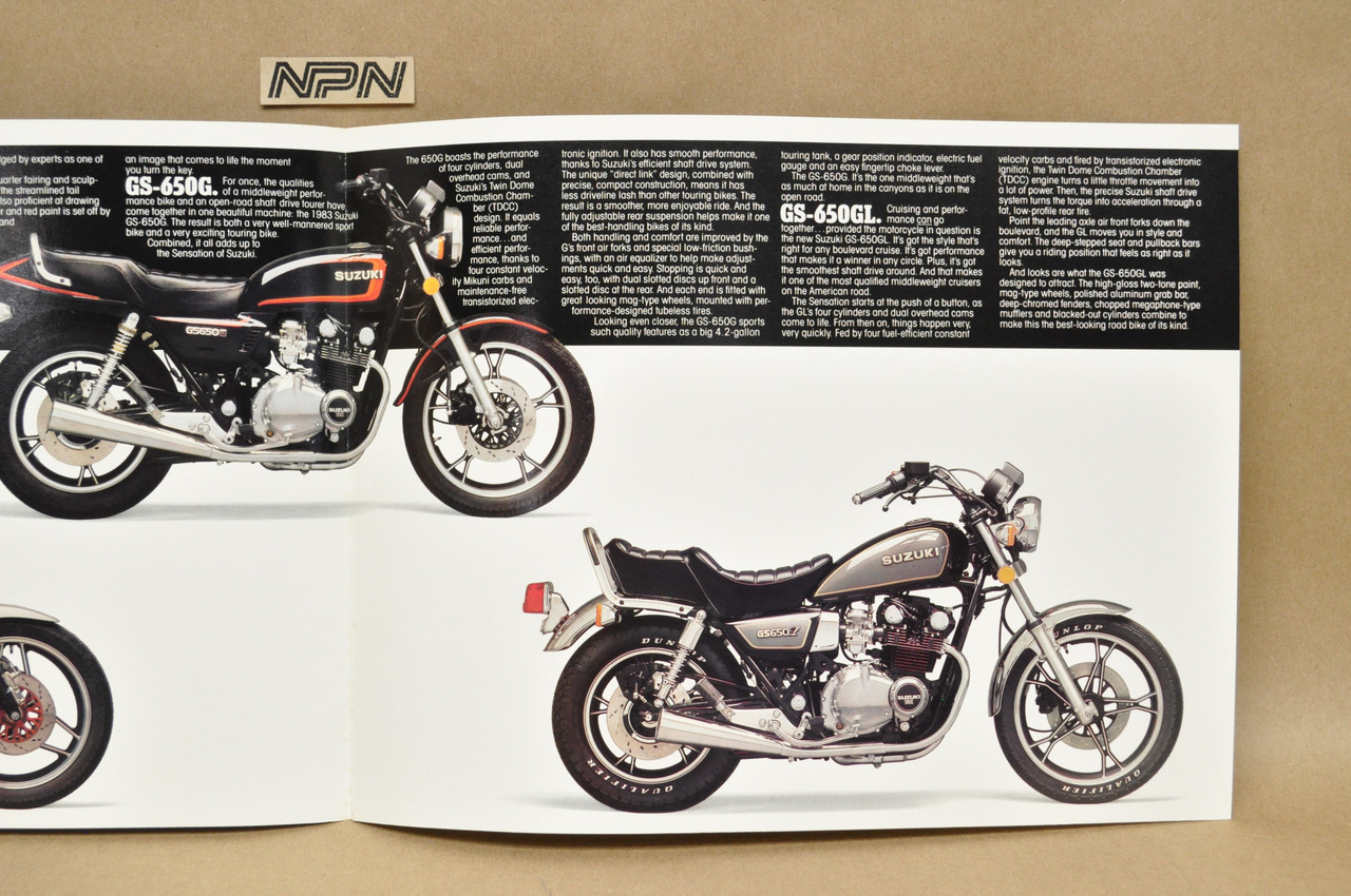 Vintage NOS 1983 Suzuki GS650 M GS650 G GS650 GL Brochure Dealer Specs OEM