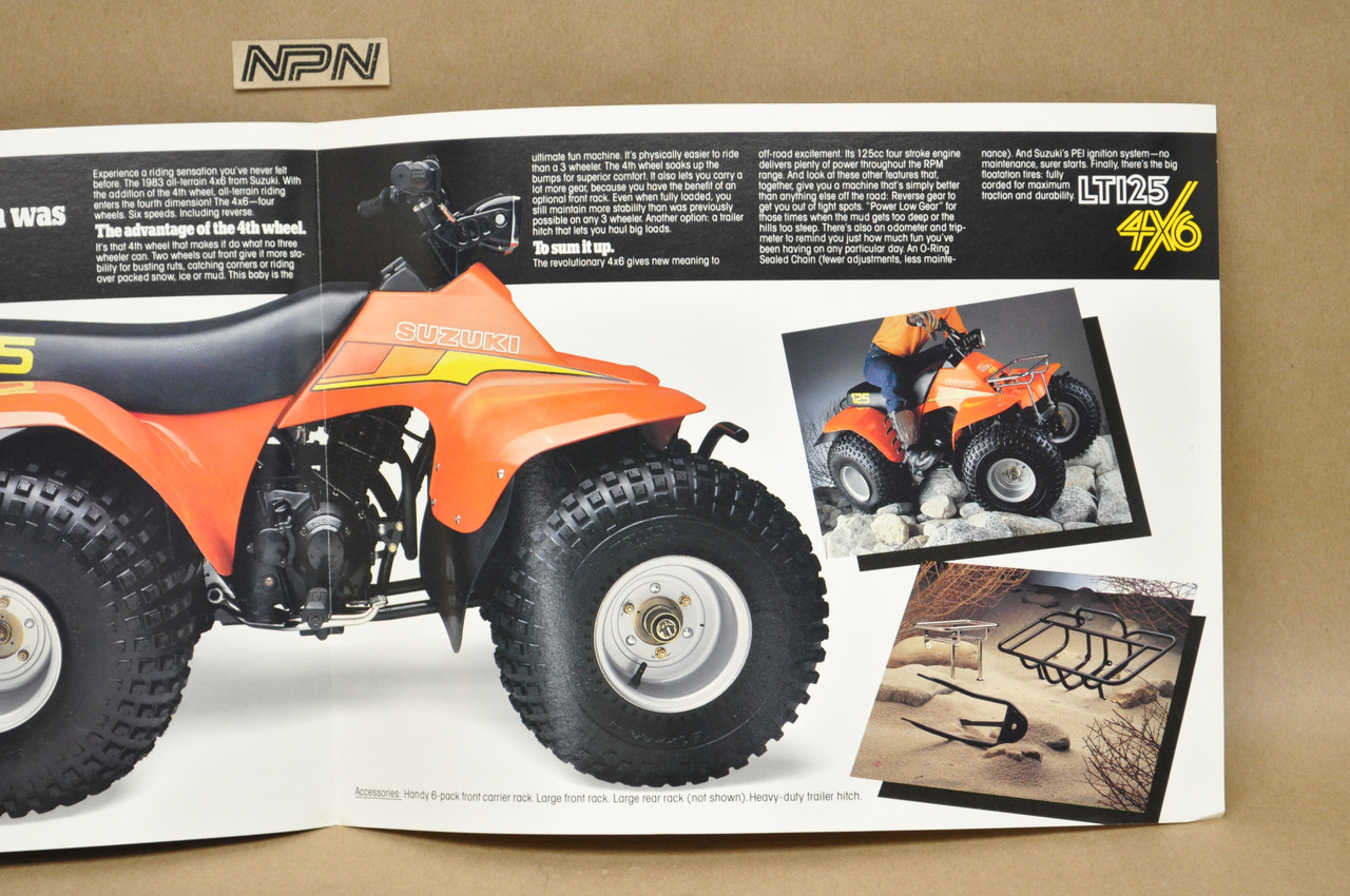 Vintage NOS 1983 Suzuki LT125 4x6 QuadRunner ATV Brochure Dealer Specs OEM