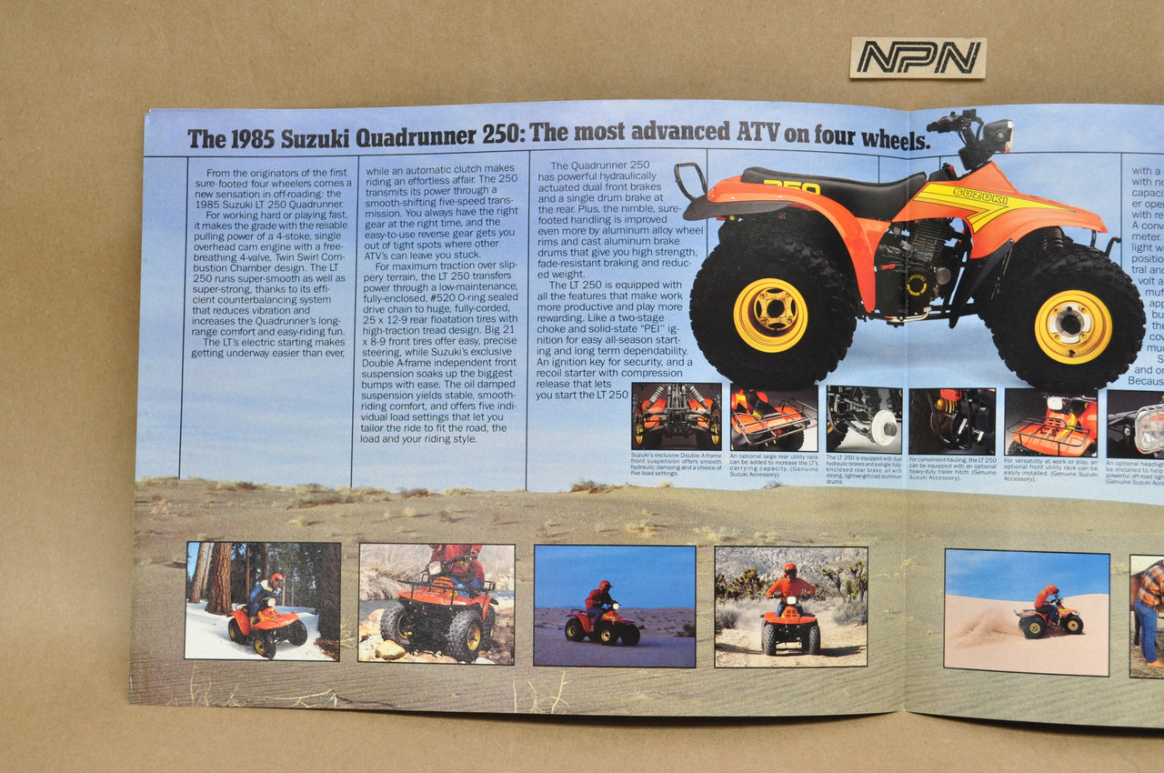 Vintage NOS 1985 Suzuki LT250 EF Quadrunner ATV Brochure Dealer Specs OEM