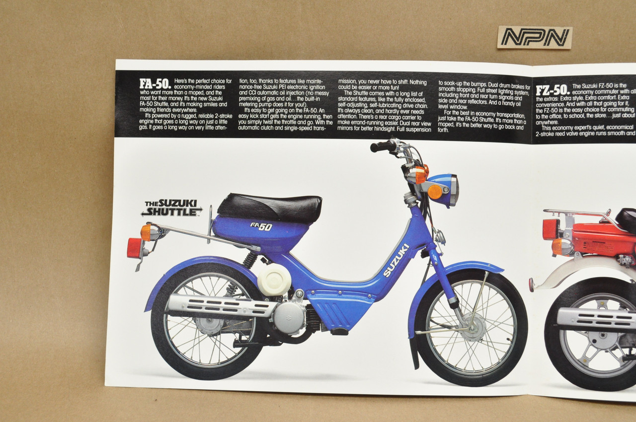 Vintage NOS 1983 Suzuki FA50 Shuttle FZ50 Moped Brochure Dealer Specs OEM