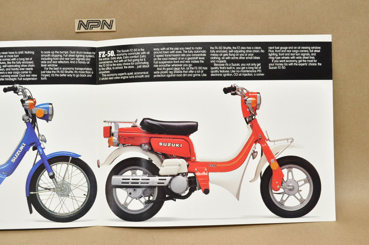Vintage NOS 1983 Suzuki FA50 Shuttle FZ50 Moped Brochure Dealer Specs OEM