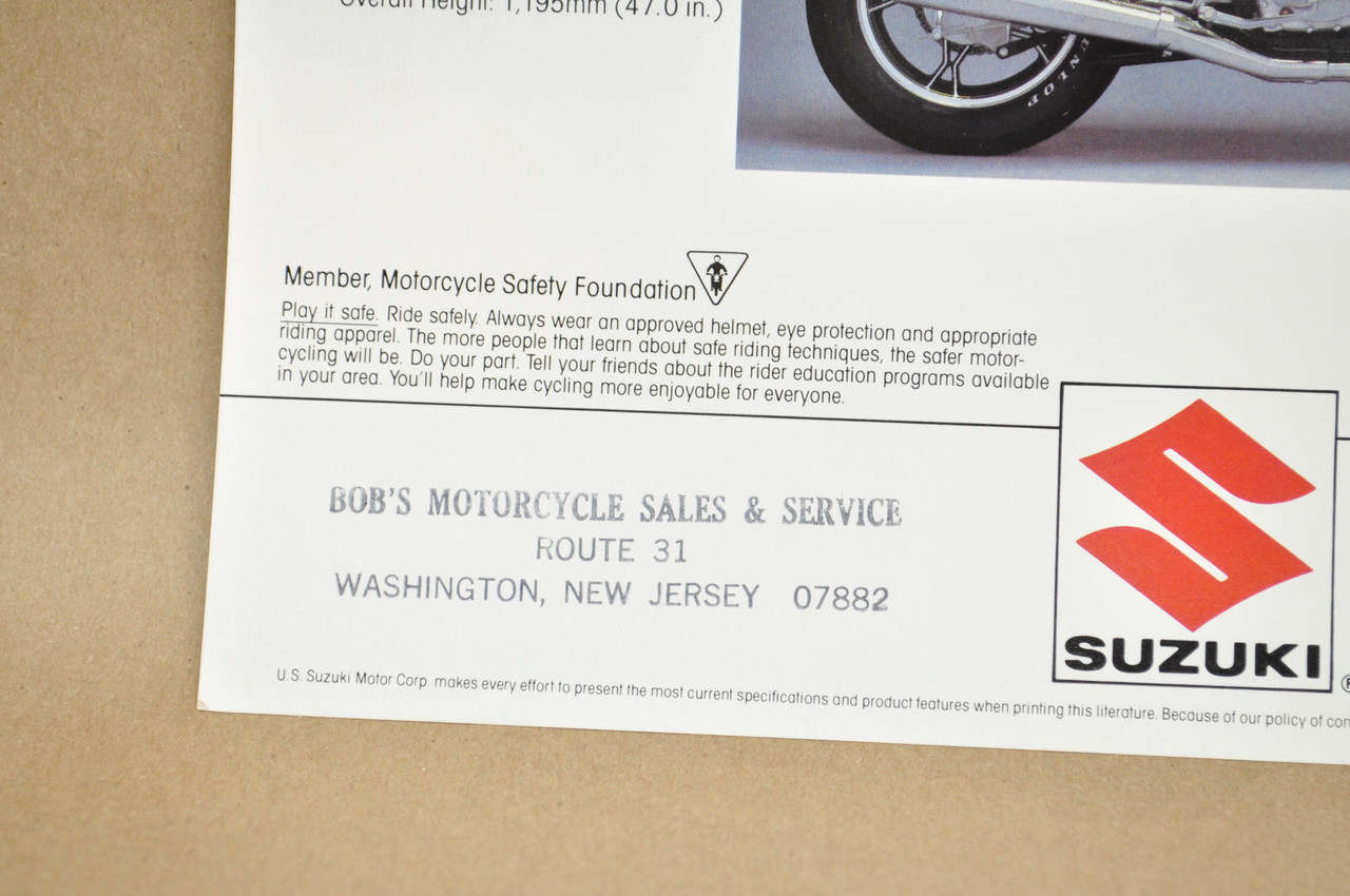 Vintage NOS 1983 Suzuki GS750 T Brochure Motorcycle Dealer Specs OEM