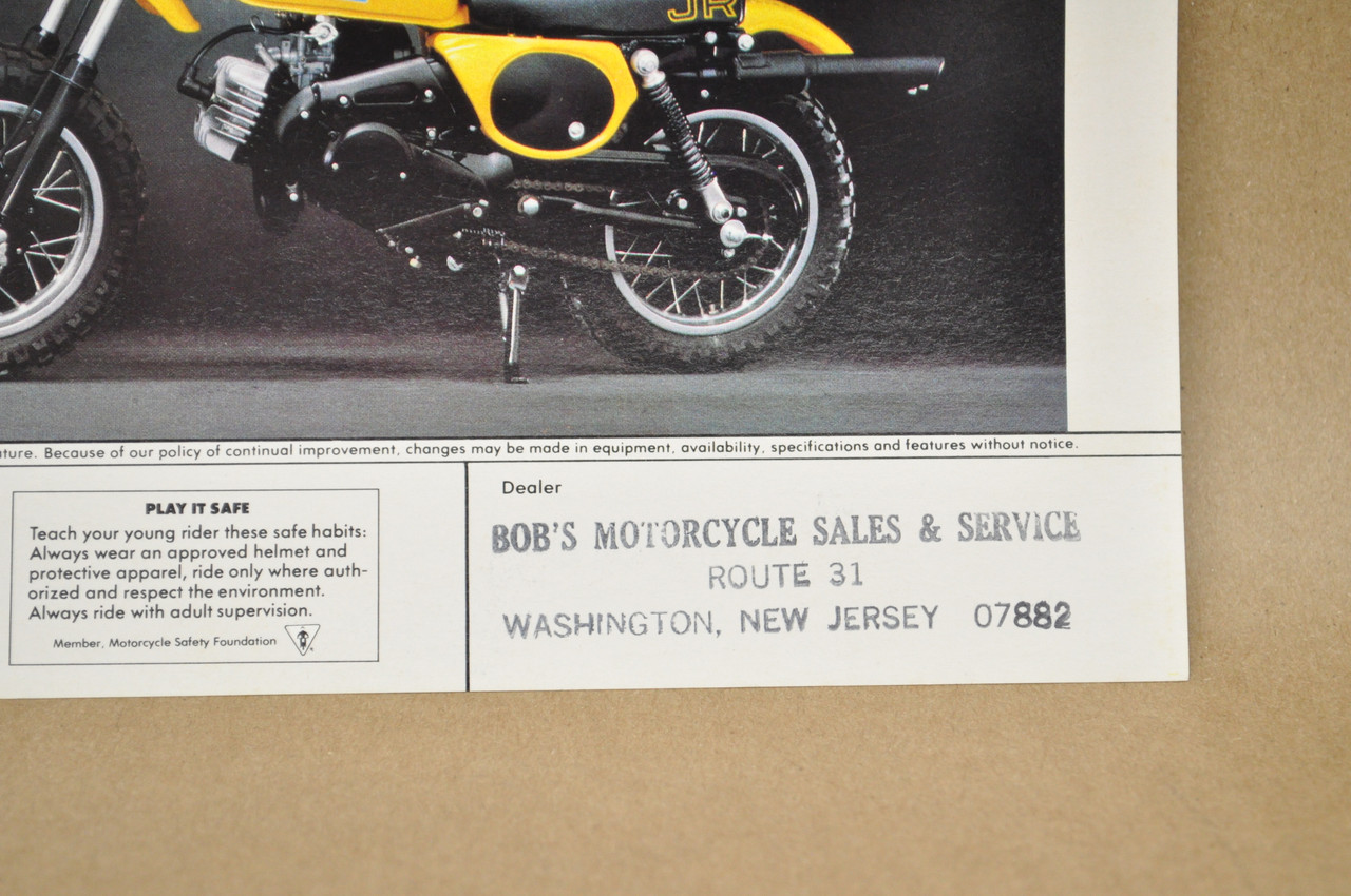 Vintage NOS 1982 Suzuki JR50 Brochure  Motorcycle Dealer Specs OEM