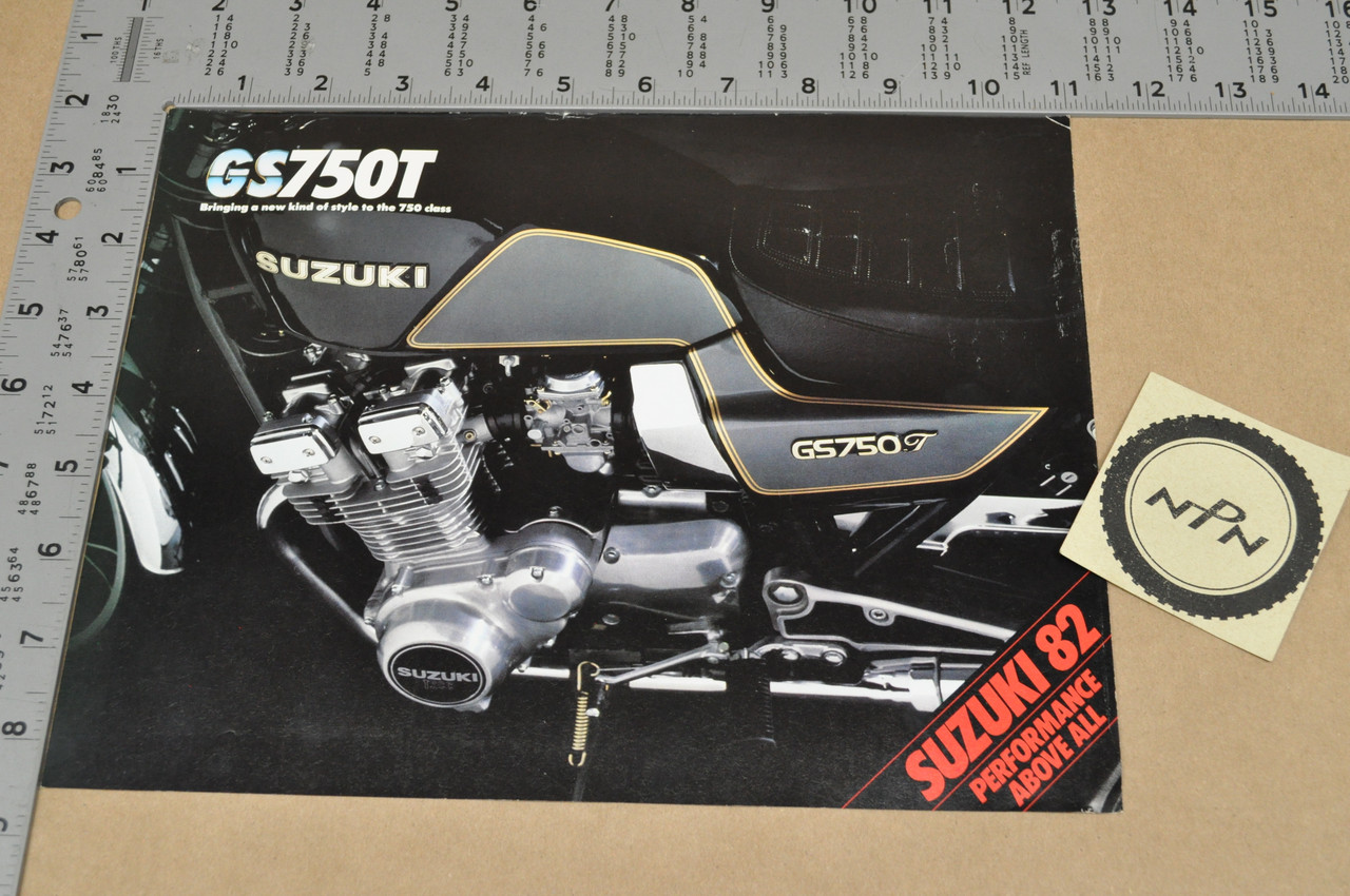 Vintage NOS 1982 Suzuki GS750 T Brochure  Motorcycle Dealer Specs OEM