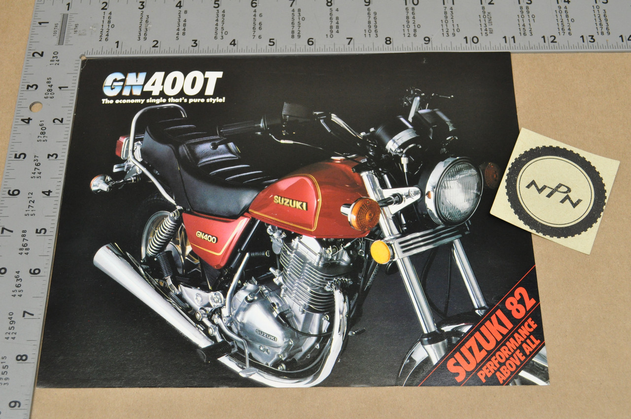 Vintage NOS 1982 Suzuki GN400 T Brochure  Motorcycle Dealer Specs OEM