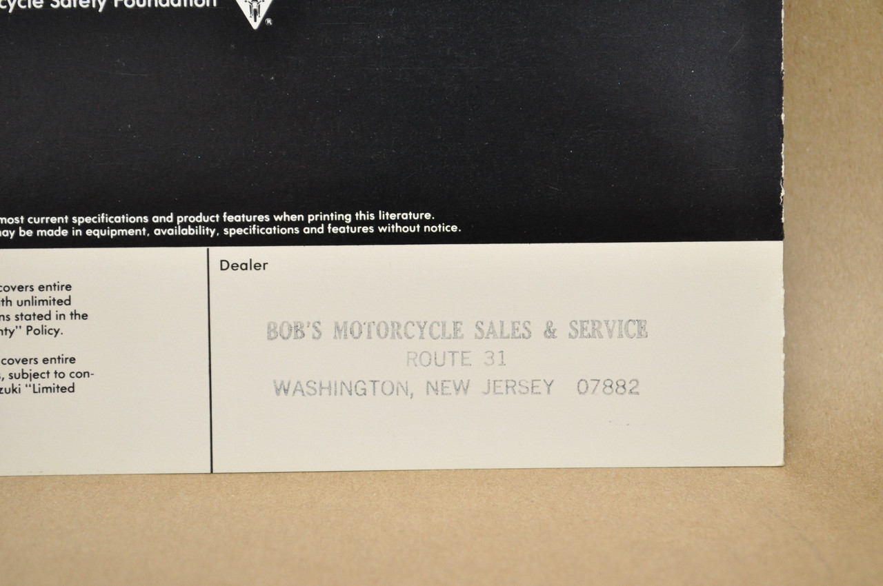 Vintage NOS 1982 Suzuki DR500 SP500 Brochure Moped Dealer Specs OEM