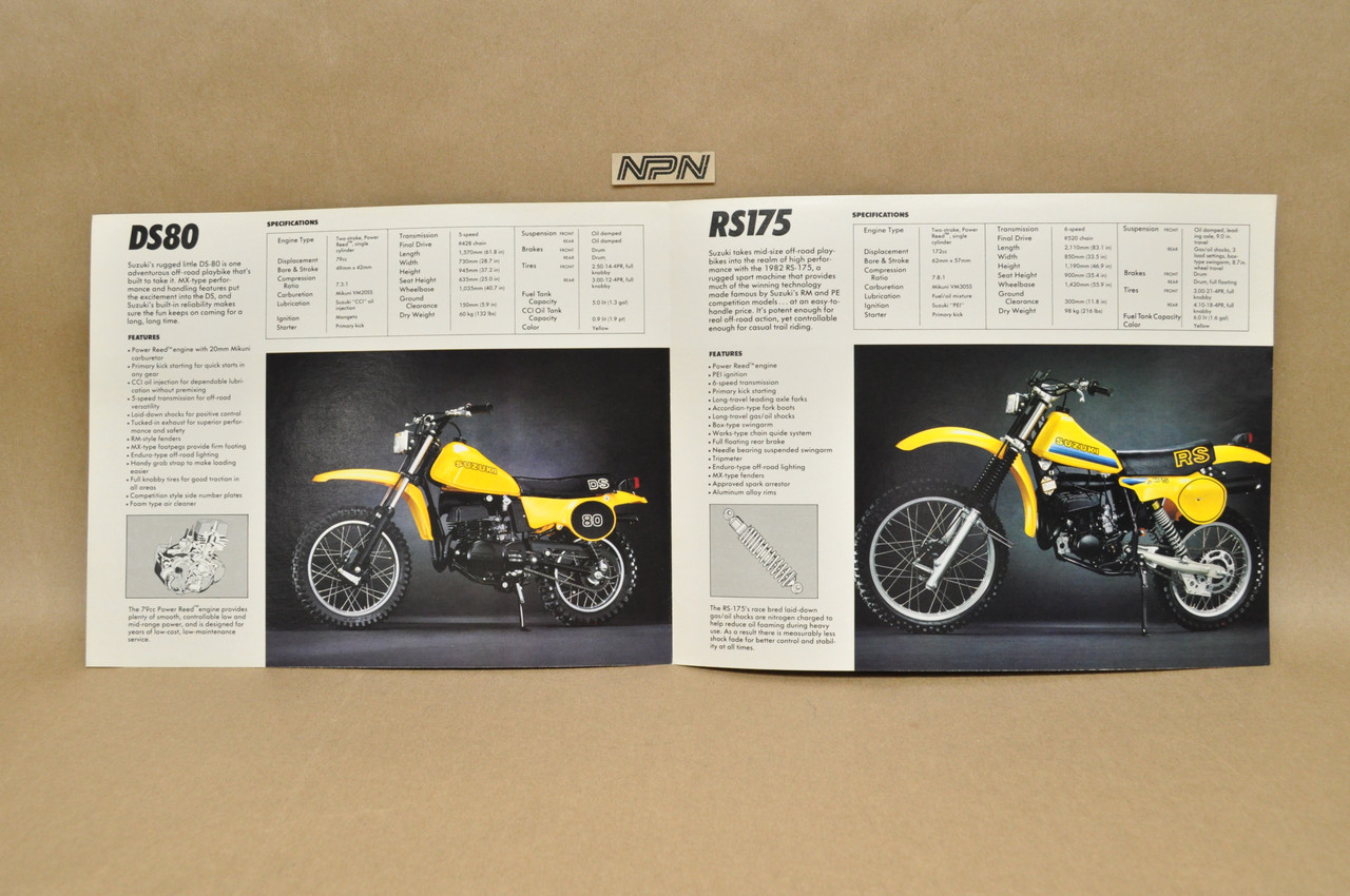 Vintage NOS 1982 Suzuki DR500 SP500 Brochure Moped Dealer Specs OEM