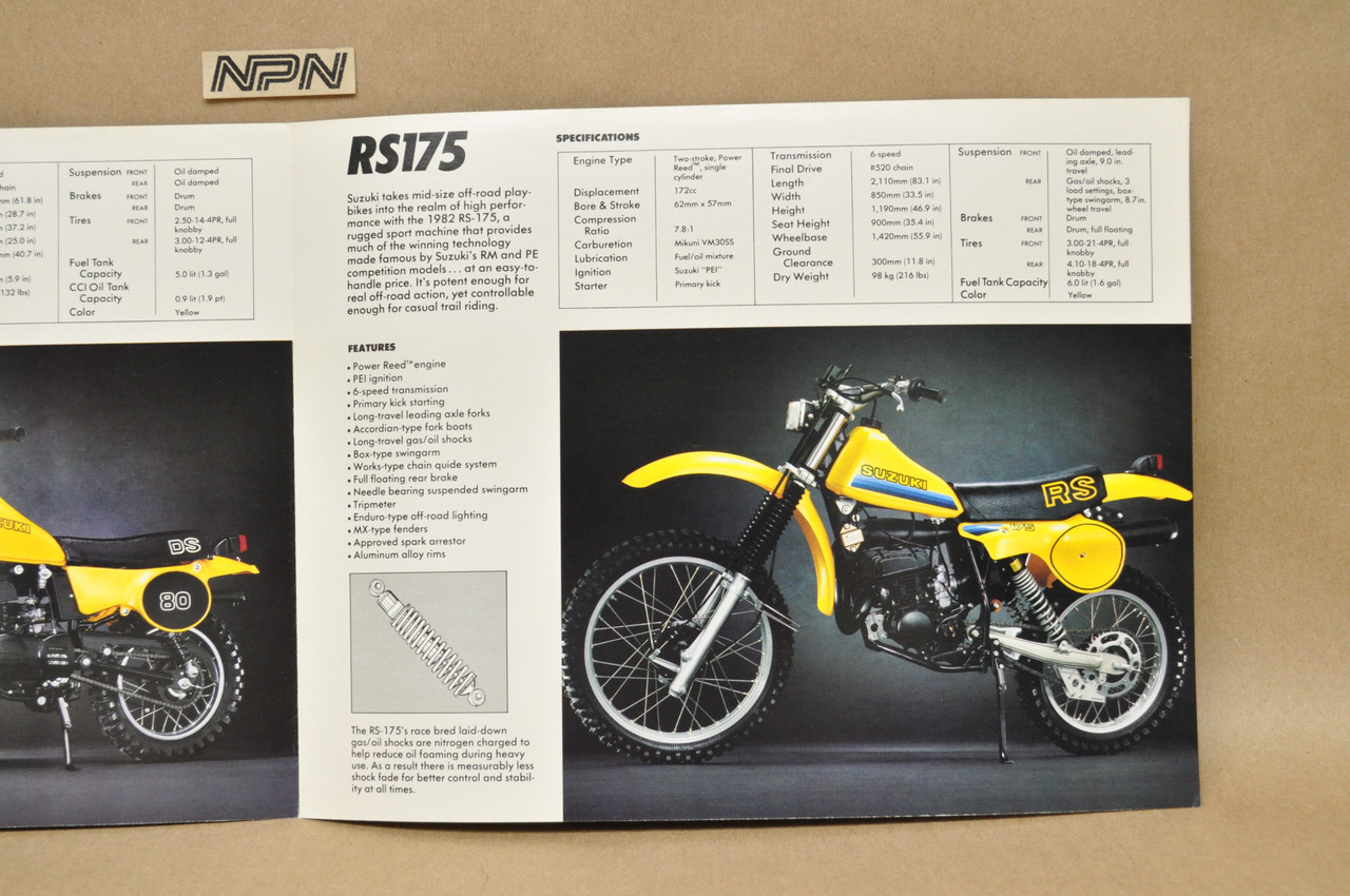 Vintage NOS 1982 Suzuki DR500 SP500 Brochure Moped Dealer Specs OEM