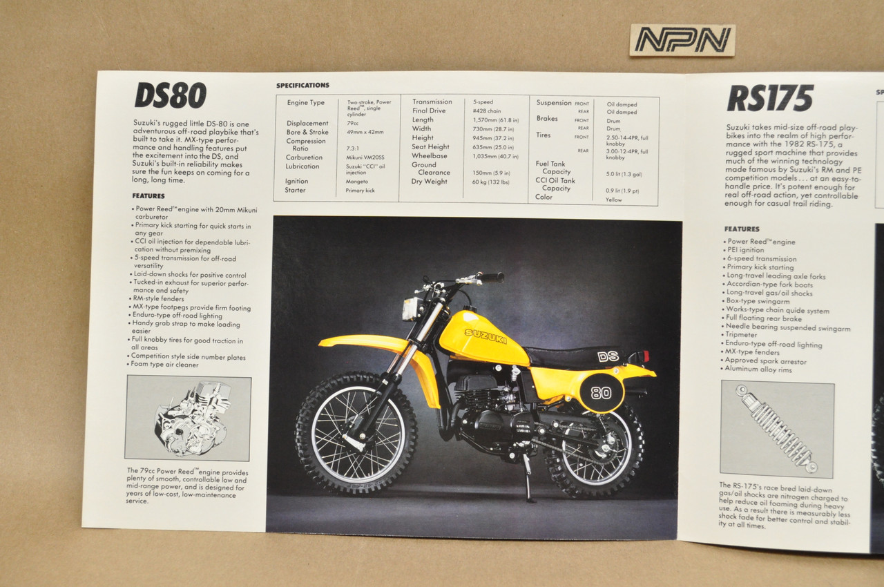 Vintage NOS 1982 Suzuki DR500 SP500 Brochure Moped Dealer Specs OEM