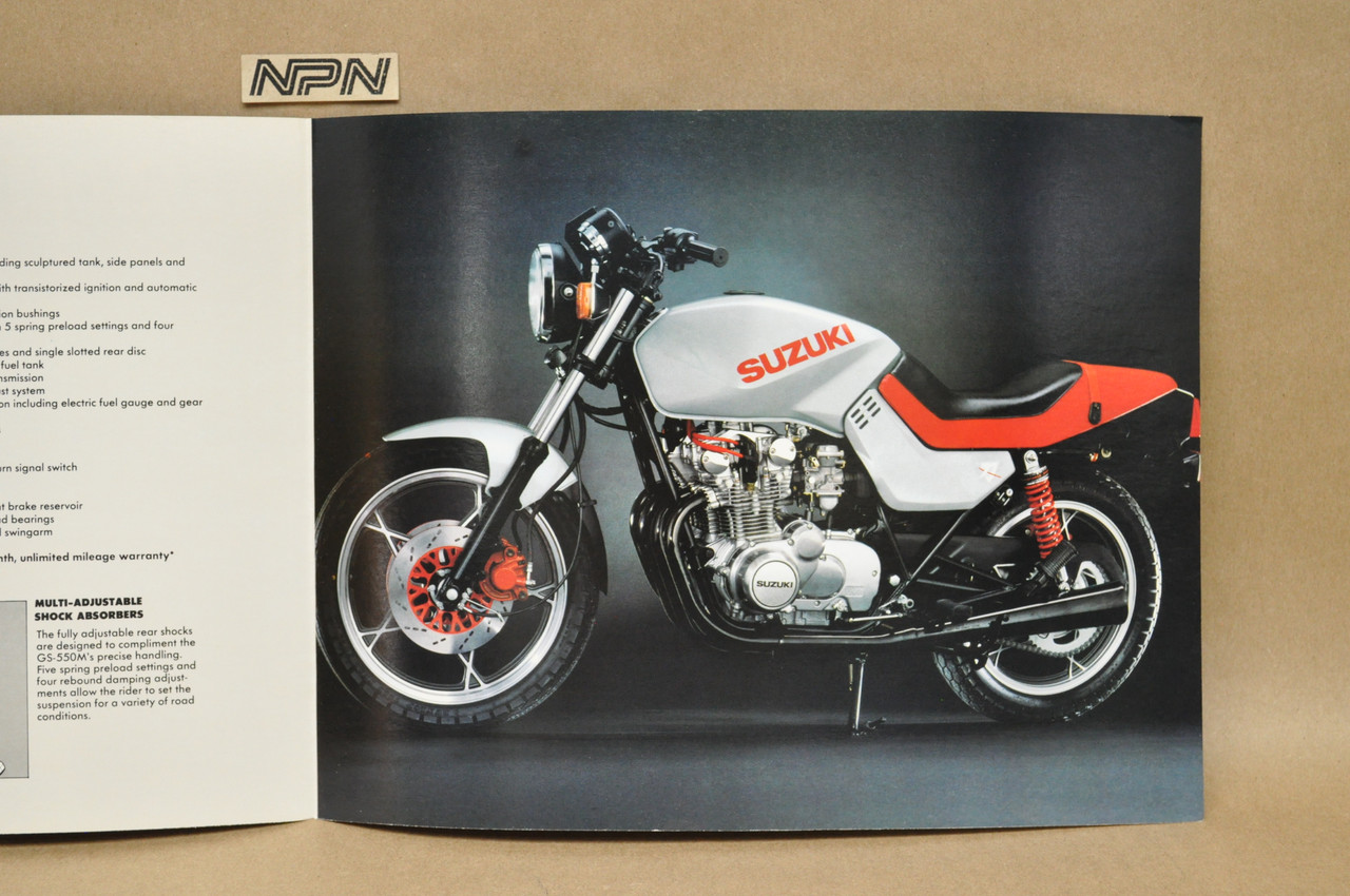 Vintage NOS 1982 Suzuki GS550 M Katana Brochure Motorcycle Dealer Specs OEM
