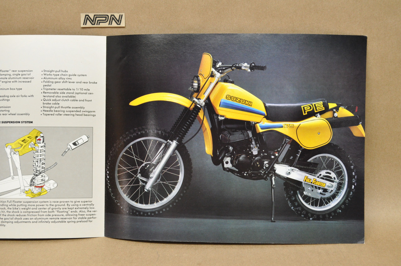 Vintage NOS 1982 Suzuki PE175 Brochure Motorcycle Dealer Specs OEM