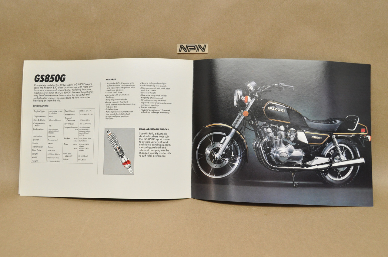 Vintage NOS 1982 Suzuki GS650 G GS850 G GS1100 G Brochure Dealer Specs OEM