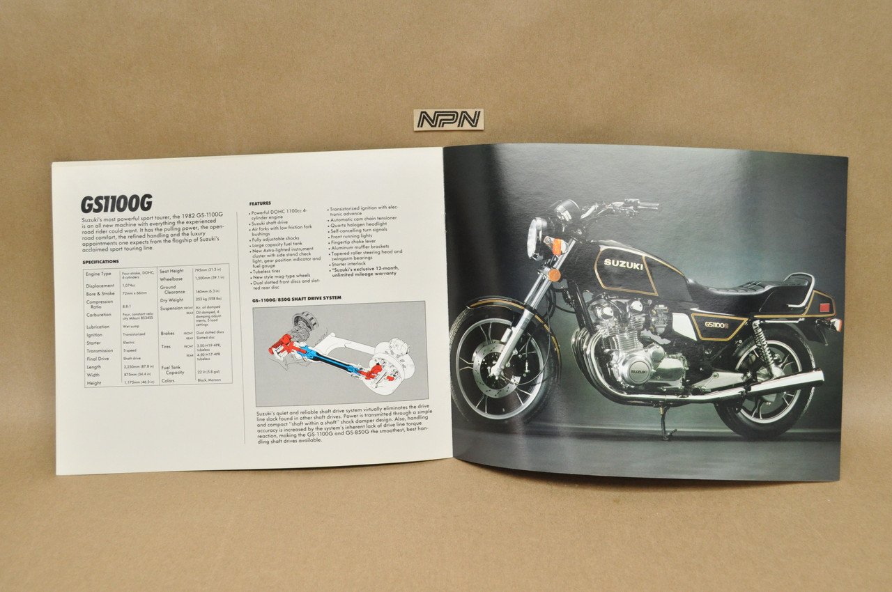 Vintage NOS 1982 Suzuki GS650 G GS850 G GS1100 G Brochure Dealer Specs OEM
