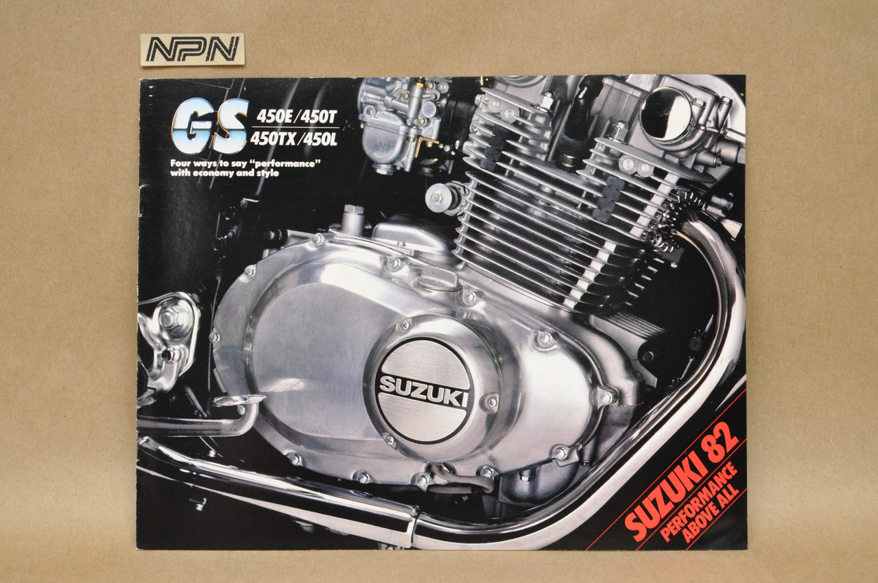 Vintage NOS 1982 Suzuki GS450 E GS450 T GS450 TX GS450 L Brochure Dealer Specs