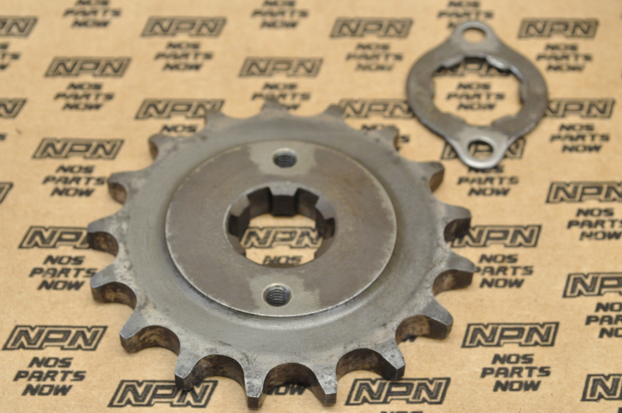 Vtg OEM Honda 82 CB650 CB6560SC Drive Sprocket 17T & Fixing Plate 23801-460-680