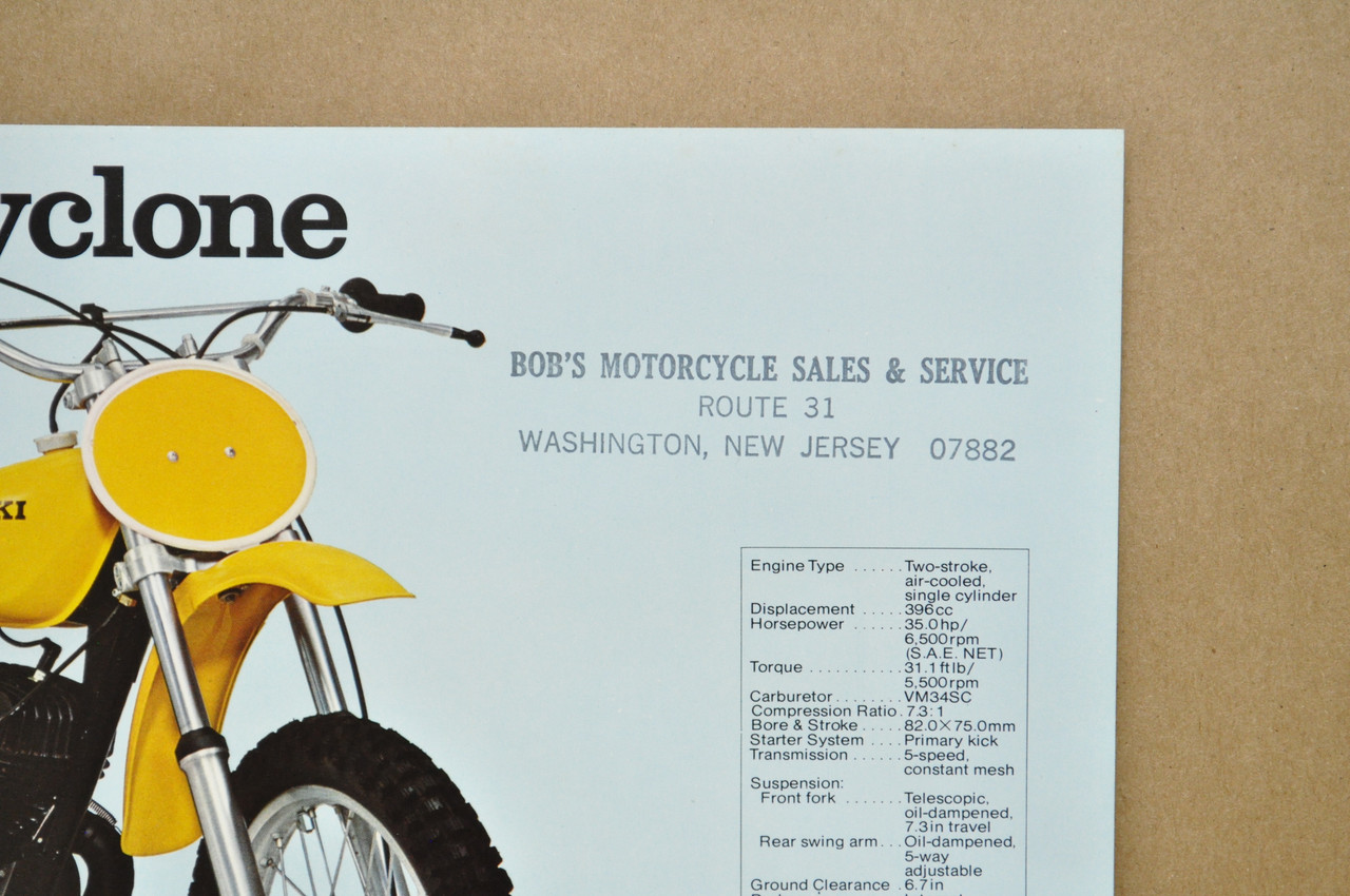 Vintage NOS 1975 Suzuki TM250 Champion TM400 Cyclone Brochure Dealer Specs OEM