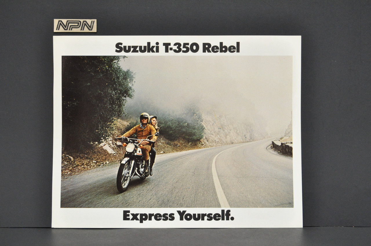 Vintage NOS 1969-70 Suzuki T350 Rebel Motorcycle Brochure Dealer Specs OEM