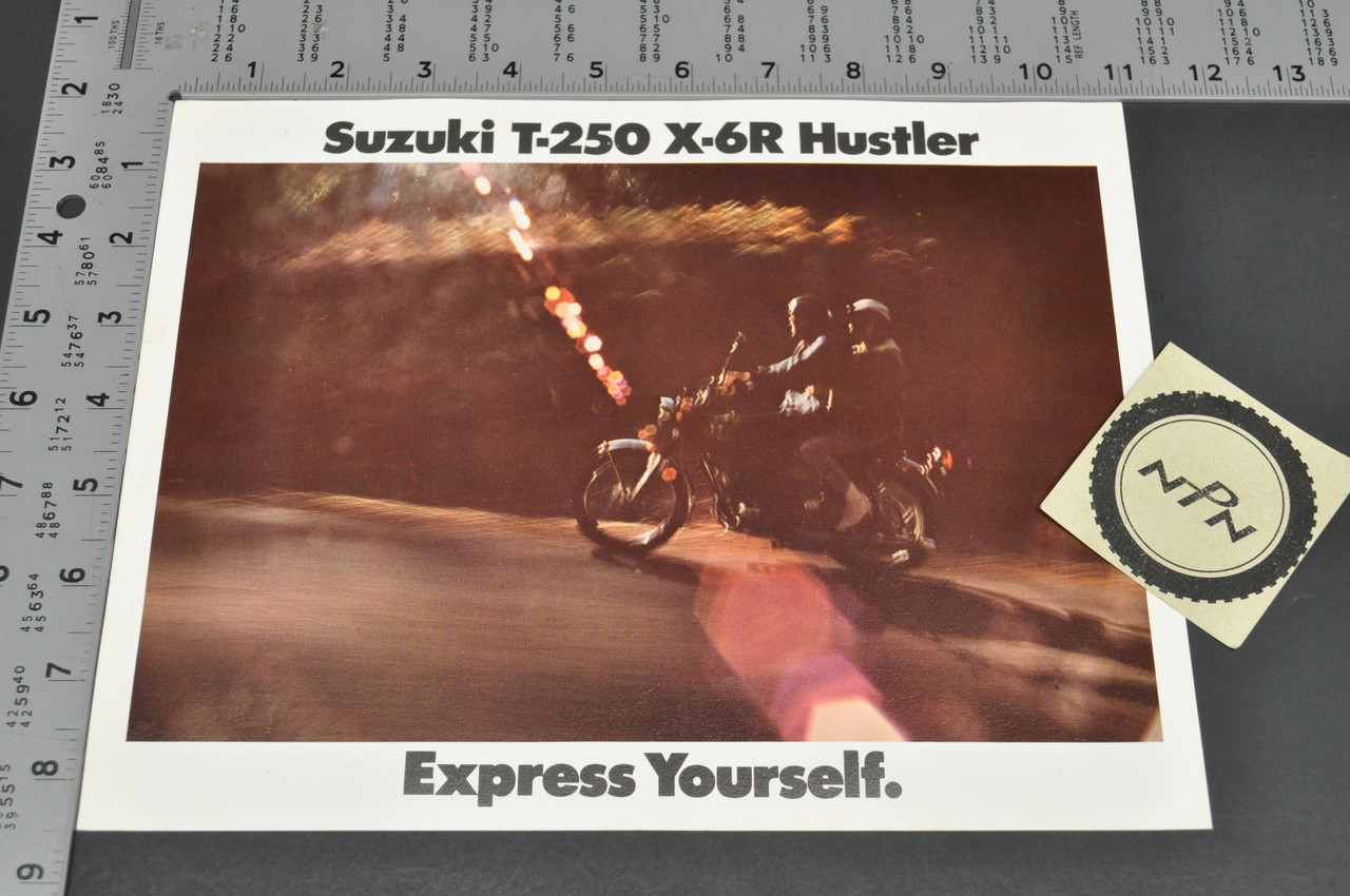 Vintage NOS 1969-70 Suzuki T250 X6R Hustler Motorcycle Brochure Dealer Specs OEM