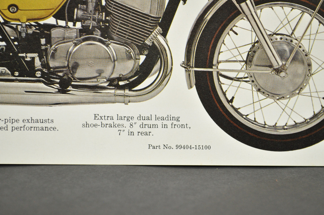 Vintage NOS 1969-70 Suzuki T500 II Titan Motorcycle Brochure Dealer Specs OEM