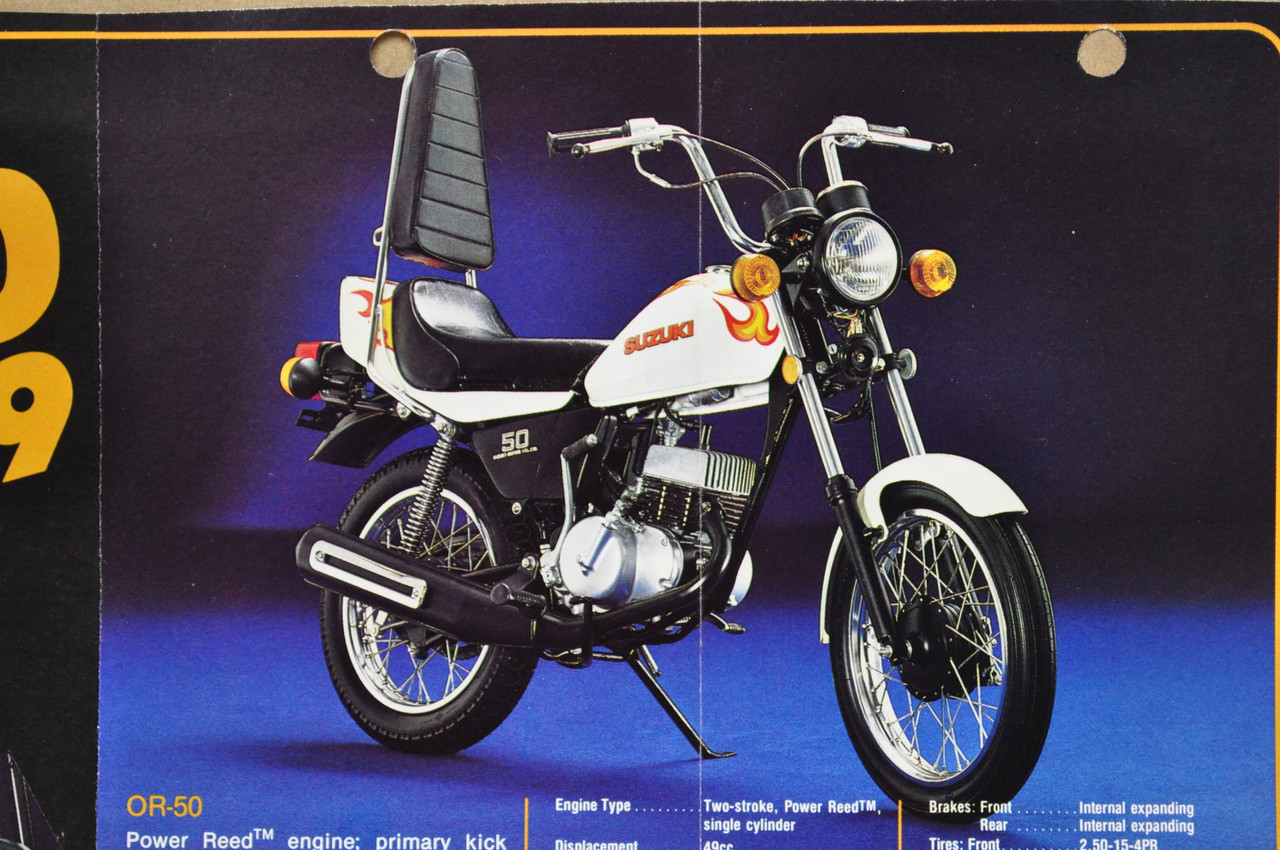 Vintage 1979 Suzuki JR50 OR50 Motorcycle Brochure Dealer Specs OEM
