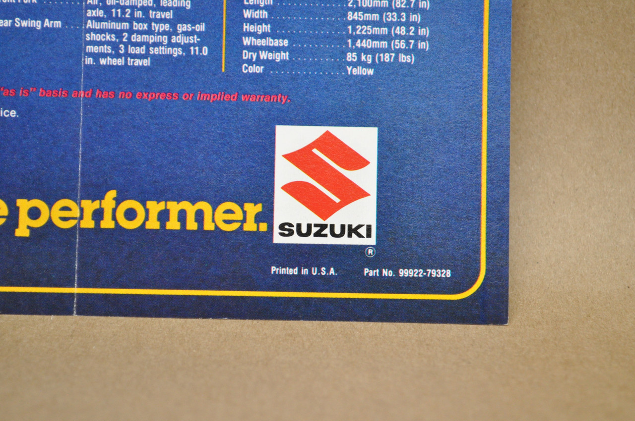 Vintage 1979 Suzuki RM100 RM125 Motocross Brochure Motorcycle Dealer Specs OEM