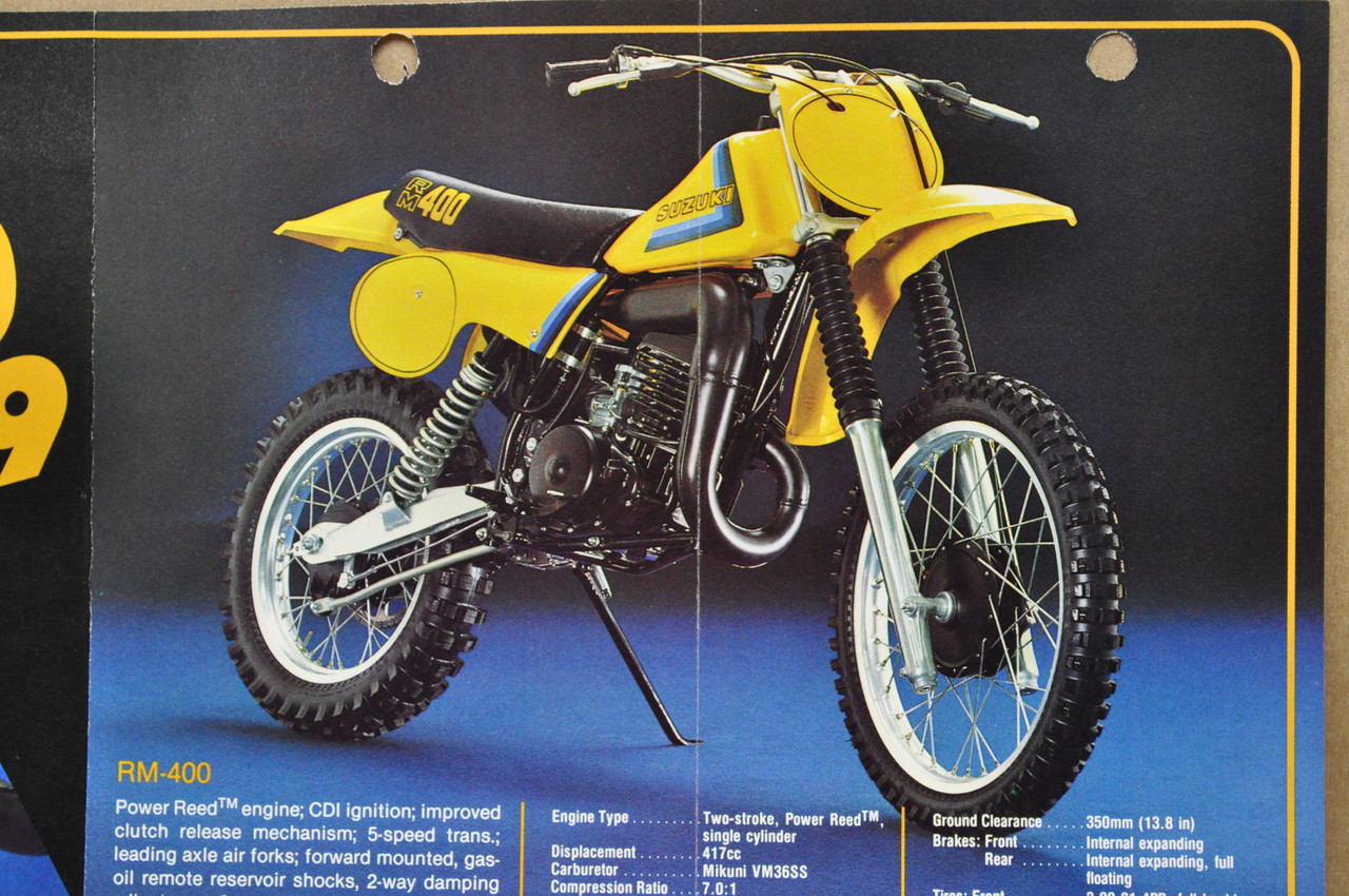 Vintage 1979 Suzuki RM250 RM400 Motocross Brochure Motorcycle Dealer Specs OEM