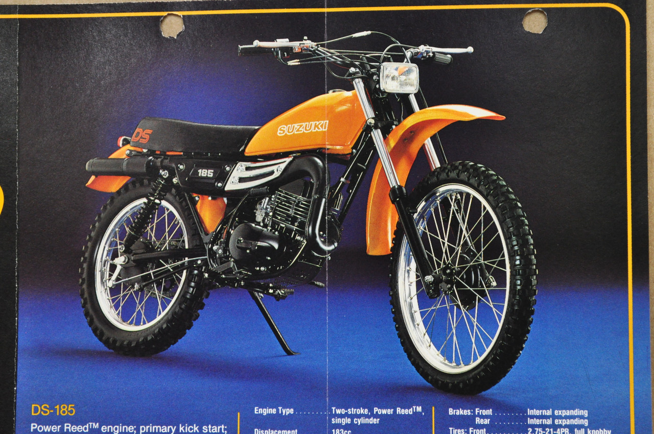 Vintage 1979 Suzuki DS125 DS185 Motorcycle Brochure Dealer Specs OEM
