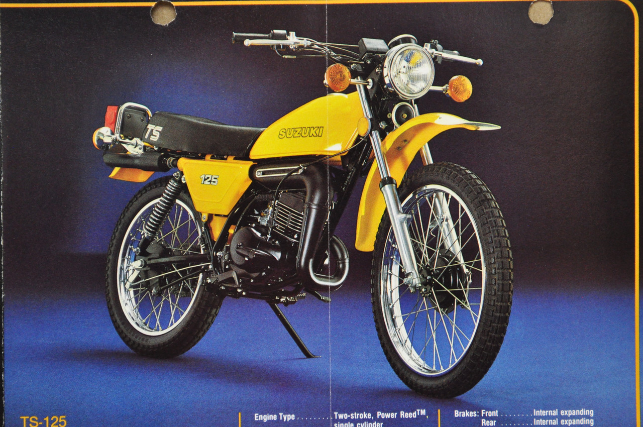 Vintage 1979 Suzuki TS125 TS100 Trail Motorcycle Brochure Dealer Specs OEM