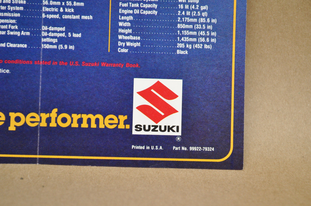 Vintage 1979 Suzuki GS550 E Motorcycle Sales Brochure Dealer Specs OEM