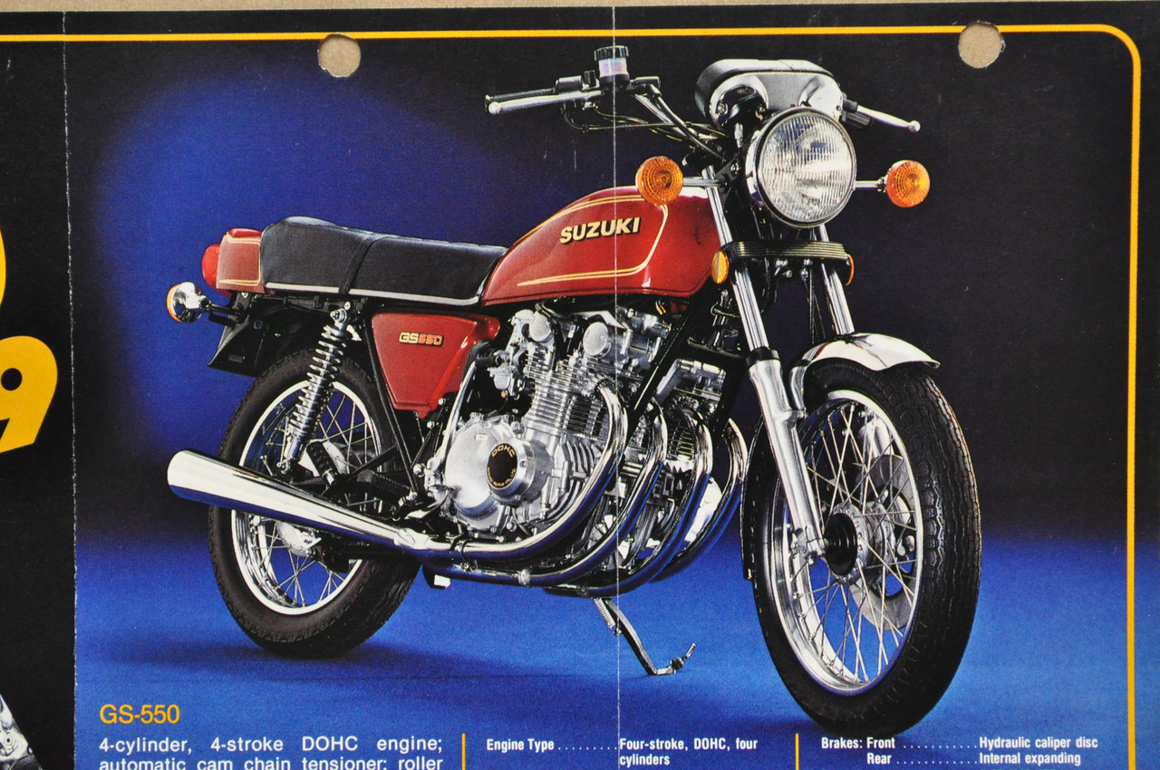 Vintage 1979 Suzuki GS550 E Motorcycle Sales Brochure Dealer Specs OEM