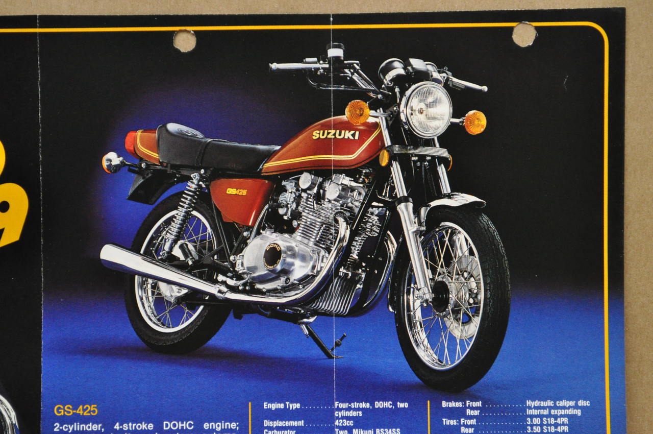 Vintage 1979 Suzuki GS425 E Motorcycle Sales Brochure Dealer Specs OEM
