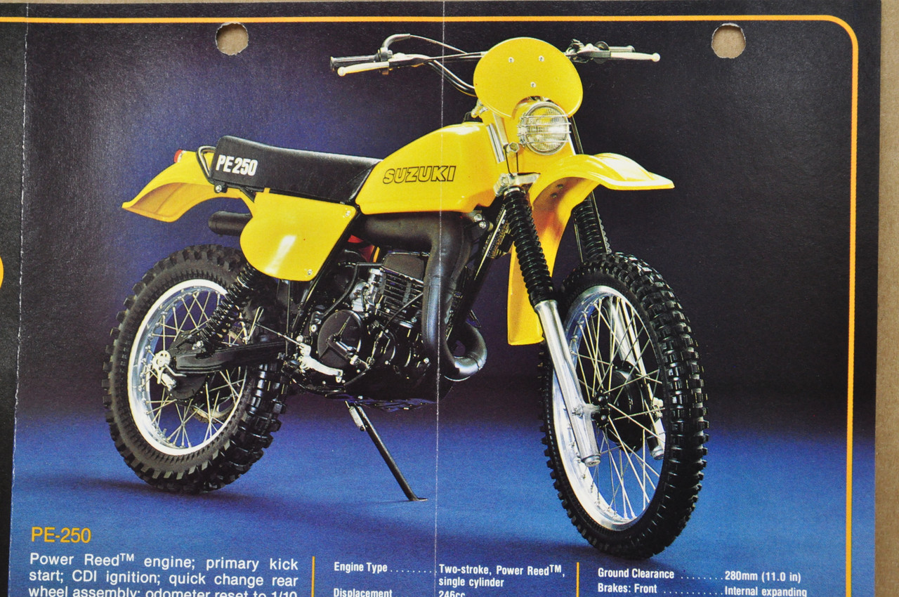 Vintage 1979 Suzuki PE250 PE175 Motorcycle Sales Brochure Dealer Specs OEM
