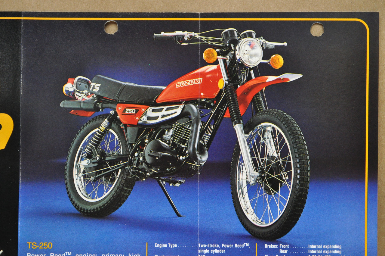 Vintage 1979 Suzuki TS250 TS185 Motorcycle Sales Brochure Dealer Specs OEM