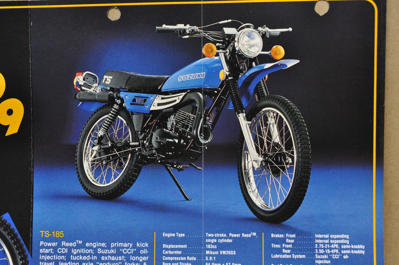 Vintage 1979 Suzuki TS250 TS185 Motorcycle Sales Brochure Dealer Specs OEM