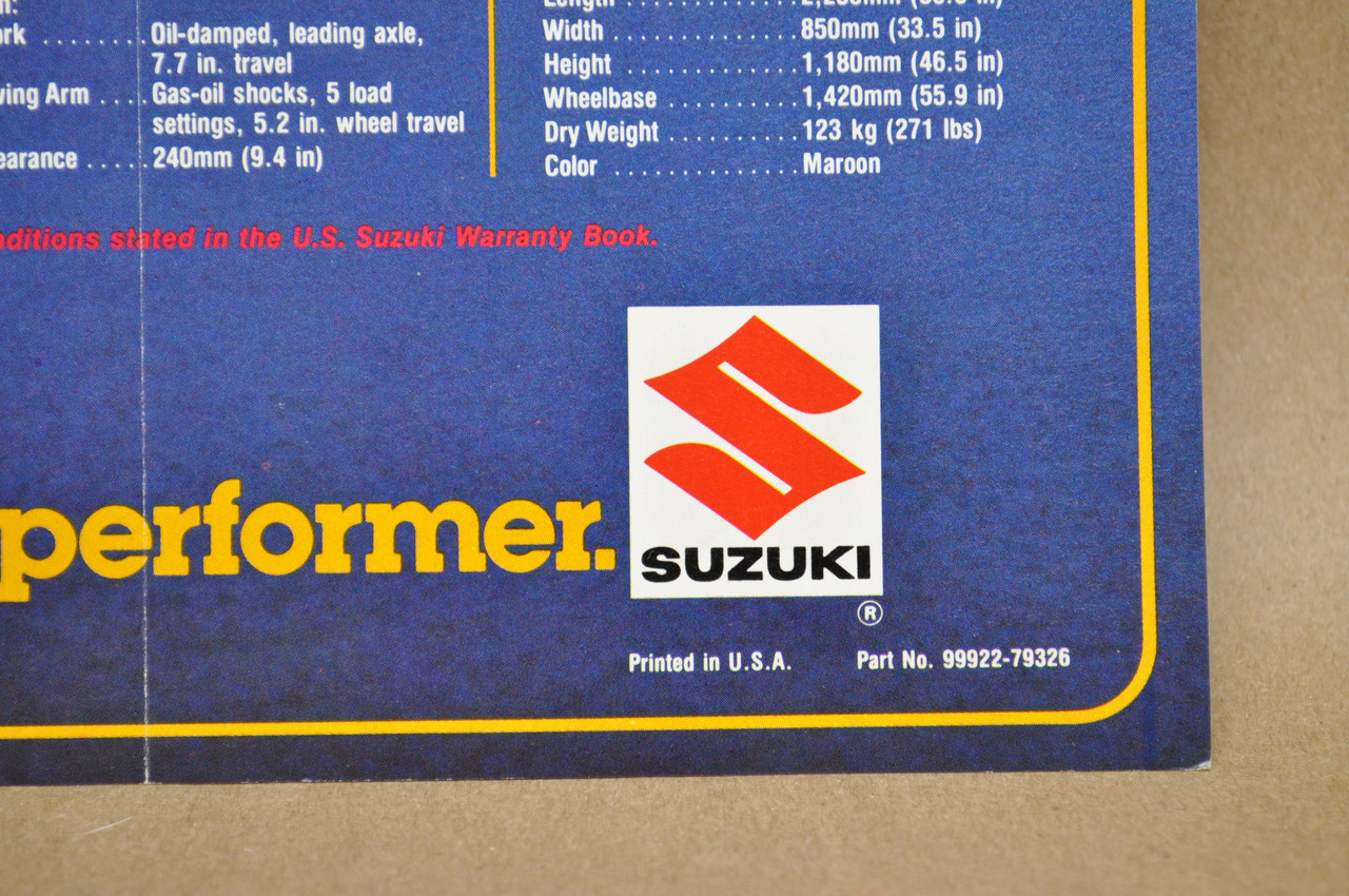 Vintage 1979 Suzuki SP370 DR370 Motorcycle Sales Brochure Dealer Specs OEM