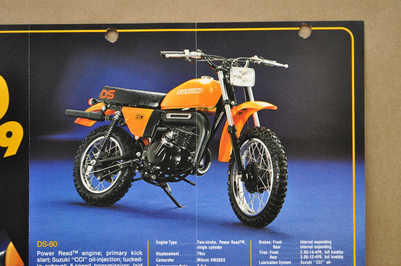 Vintage 1979 Suzuki DS100 DS80 Motorcycle Sales Brochure Dealer Specs OEM