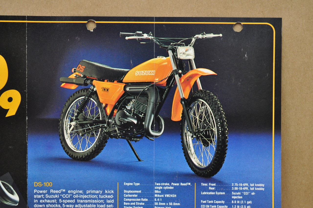 Vintage 1979 Suzuki DS100 DS80 Motorcycle Sales Brochure Dealer Specs OEM